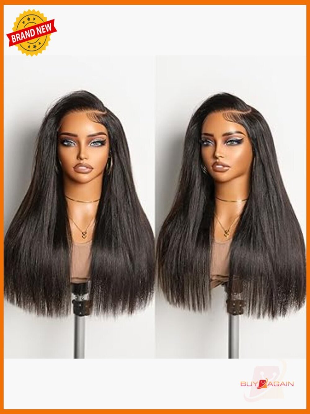200% Density HD Lace Front Wig Straight Human Hair Pre-Plucked Glueless 20